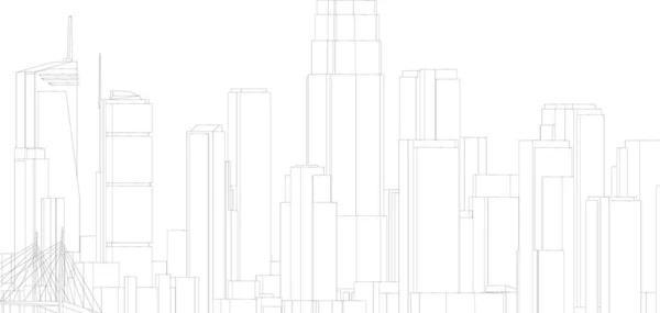 Arte Arquitectónico Ilustración Vectorial — Vector de stock