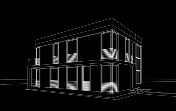 Arte Arquitectónico Ilustración Vectorial — Vector de stock