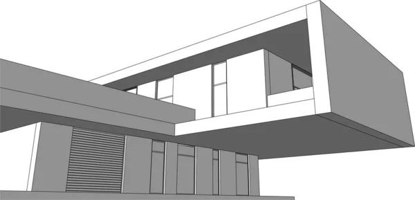 Arte Arquitectónico Ilustración Vectorial — Archivo Imágenes Vectoriales