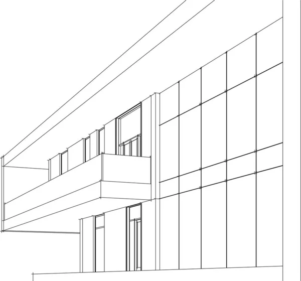 Arte Arquitetônica Ilustração Vetorial — Vetor de Stock