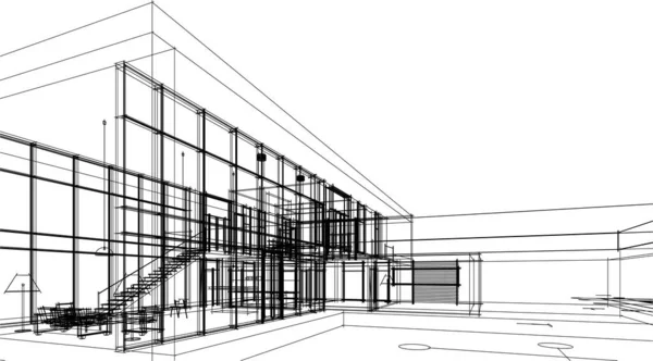 Arte Arquitectónico Ilustración Vectorial — Archivo Imágenes Vectoriales