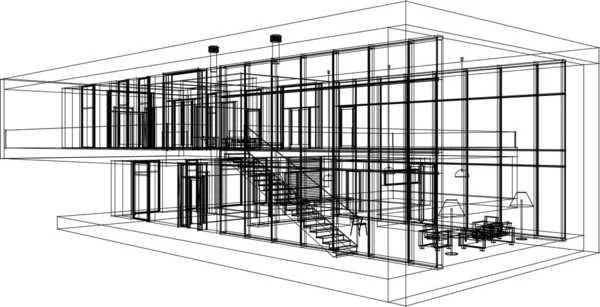 Arte Arquitectónico Ilustración Vectorial — Vector de stock