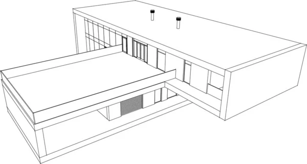 Arte Arquitectónico Ilustración Vectorial — Archivo Imágenes Vectoriales