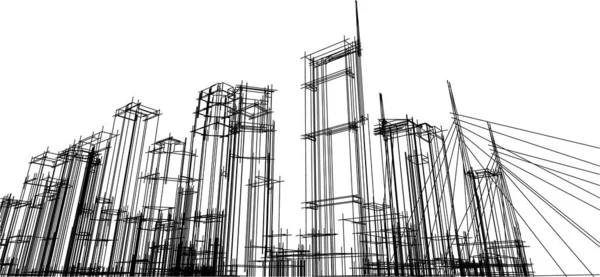 3D建筑艺术 矢量图解 — 图库矢量图片