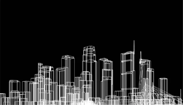 3D建筑艺术 矢量图解 — 图库矢量图片