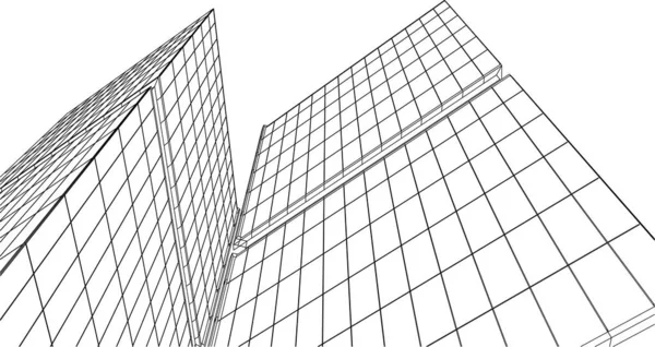 3d mimari sanat, vektör illüstrasyonu