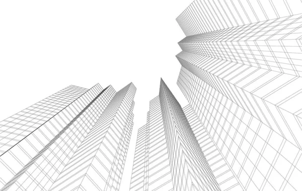 3d mimari sanat, vektör illüstrasyonu