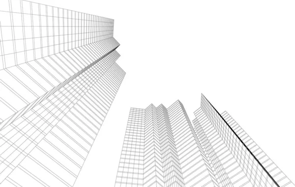 3d mimari sanat, vektör illüstrasyonu