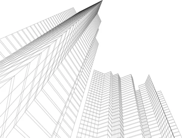 3d mimari sanat, vektör illüstrasyonu