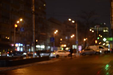 Gece şehrinin bokeh ışıkları, dijital duvar kağıtları