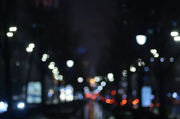 Luces Bokeh Ciudad Noche Fondo Pantalla Digital —  Fotos de Stock