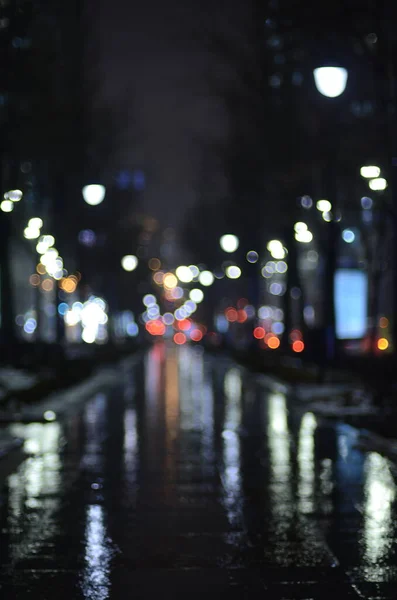 Bokeh Lights Night City Digital Wallpaper — Stock Photo, Image