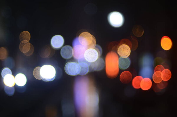 Bokeh lights of night city, digital wallpaper
