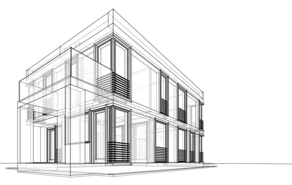 Sztuka Architektoniczna Cyfrowa Tapeta — Zdjęcie stockowe