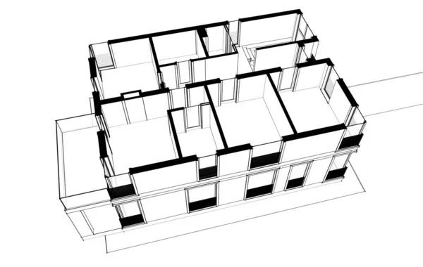 3D建筑艺术 数码壁纸 — 图库照片