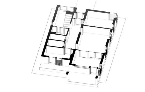 3D建筑艺术 数码壁纸 — 图库照片