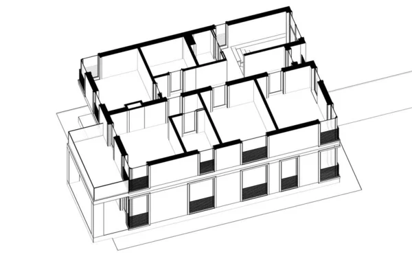 Sztuka Architektoniczna Cyfrowa Tapeta — Zdjęcie stockowe