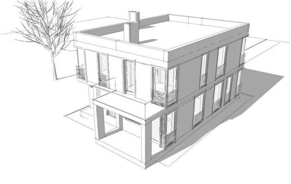 3D建筑艺术 数码壁纸 — 图库照片