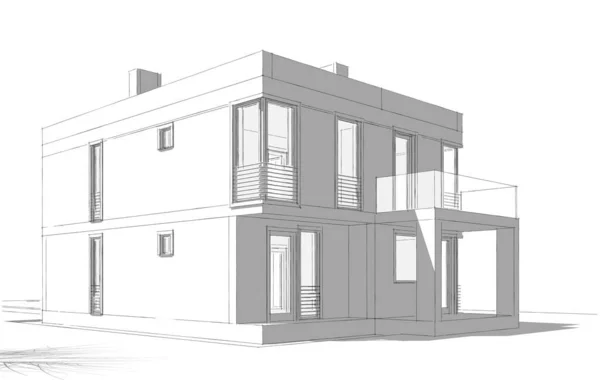 3D建筑艺术 数码壁纸 — 图库照片