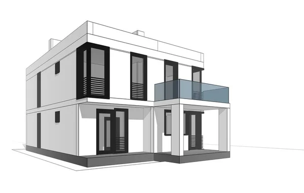 3D建筑艺术 数码壁纸 — 图库照片