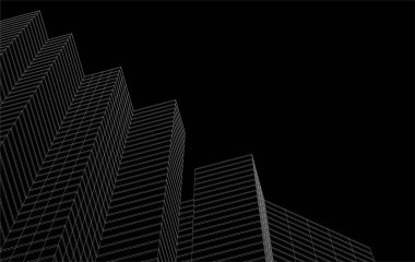 3d mimari sanat, vektör illüstrasyonu