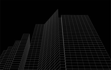 3d mimari sanat, vektör illüstrasyonu