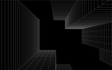 3d mimari sanat, vektör illüstrasyonu
