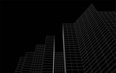 3d mimari sanat, vektör illüstrasyonu