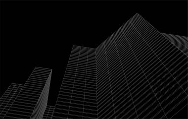 3d mimari sanat, vektör illüstrasyonu