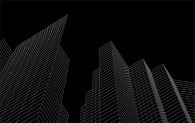 3d mimari sanat, vektör illüstrasyonu