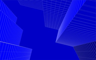 3d mimari sanat, vektör illüstrasyonu