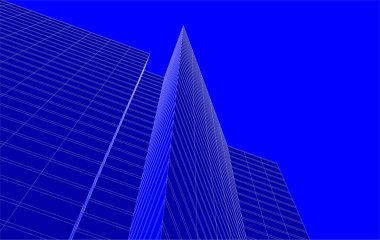 3d mimari sanat, vektör illüstrasyonu