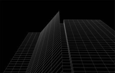 3d mimari sanat, vektör illüstrasyonu