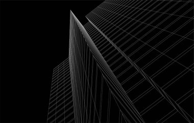 3d mimari sanat, vektör illüstrasyonu