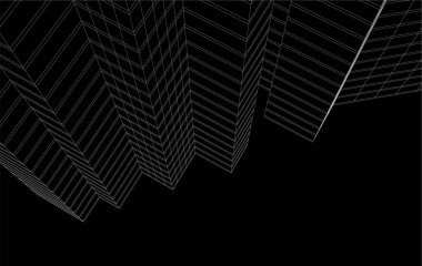 3d mimari sanat, vektör illüstrasyonu