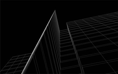 3d mimari sanat, vektör illüstrasyonu