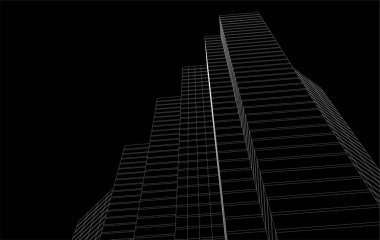 3d mimari sanat, vektör illüstrasyonu