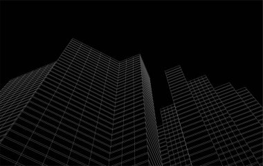 3d mimari sanat, vektör illüstrasyonu