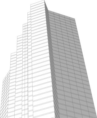 3d mimari sanat, vektör illüstrasyonu