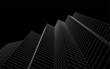 3d mimari sanat, vektör illüstrasyonu