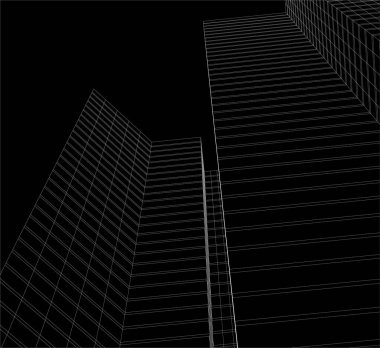 3d mimari sanat, vektör illüstrasyonu