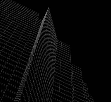 3d mimari sanat, vektör illüstrasyonu