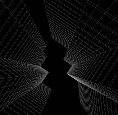 3d mimari sanat, vektör illüstrasyonu