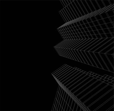 3d mimari sanat, vektör illüstrasyonu