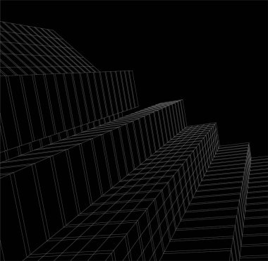 3d mimari sanat, vektör illüstrasyonu