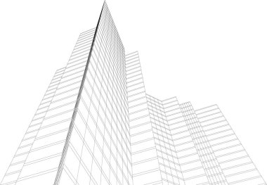 3d mimari sanat, vektör illüstrasyonu