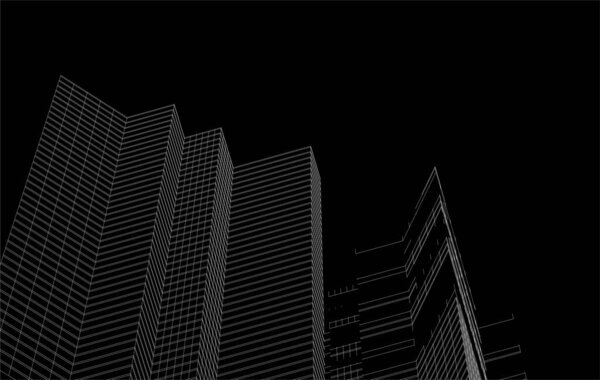 3D архитектурное искусство, векторная иллюстрация