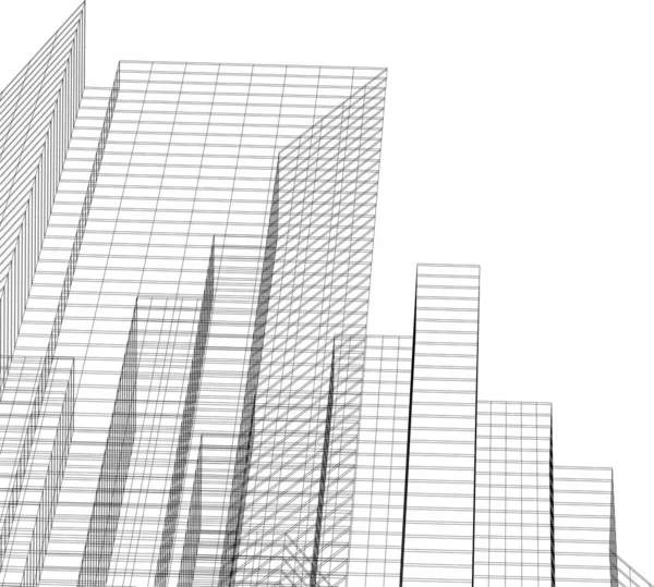 3D建筑艺术 矢量图解 — 图库矢量图片