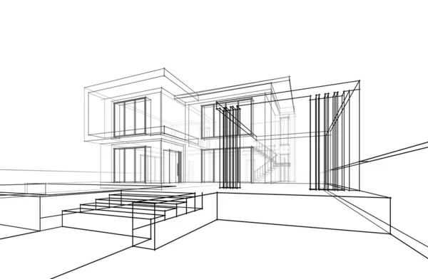 Sztuka Architektoniczna Cyfrowa Tapeta — Zdjęcie stockowe