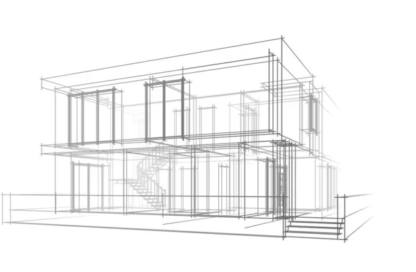 3D建筑艺术 数码壁纸 — 图库照片